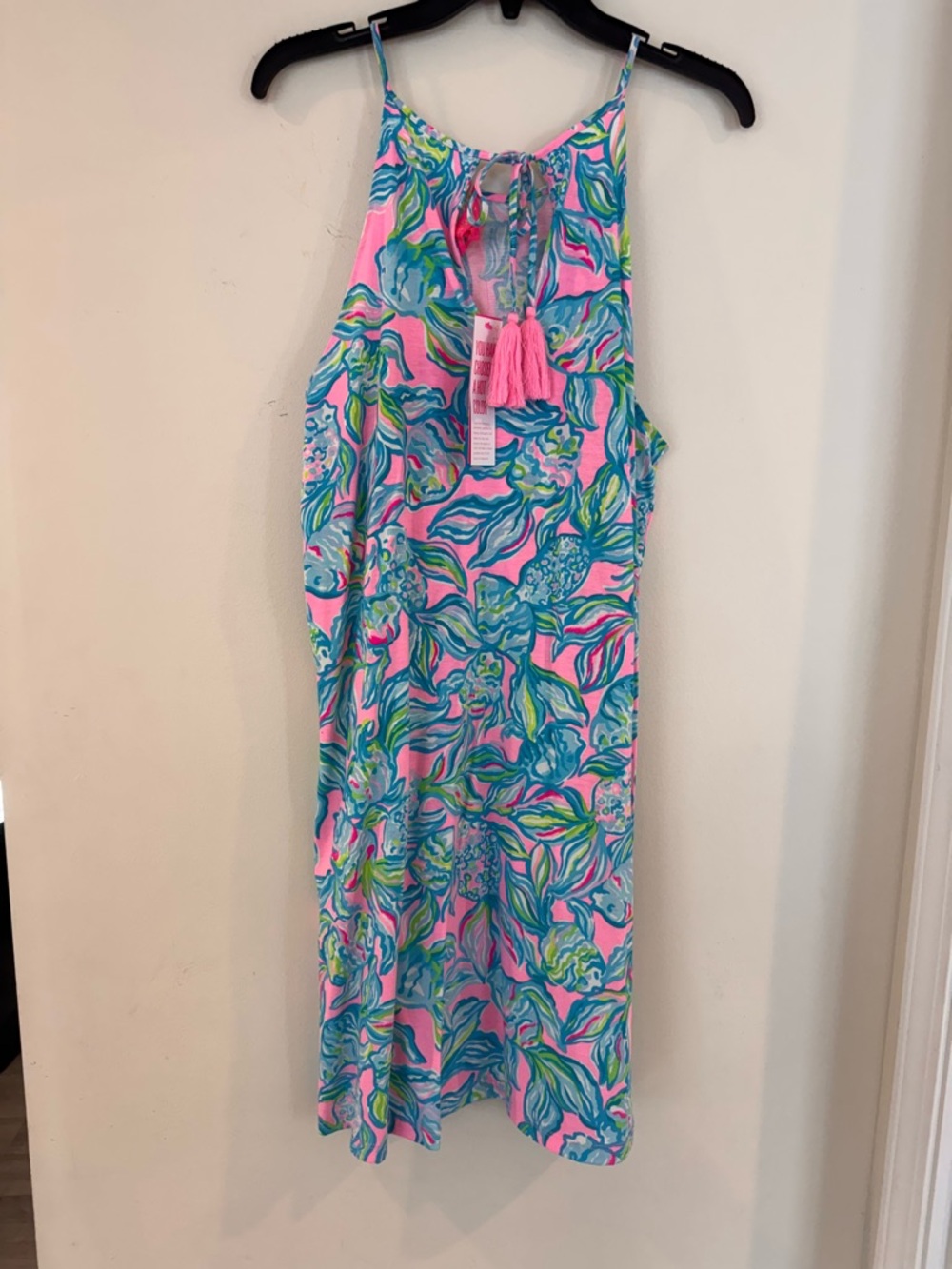 Nwt Lilly Pulitzer Margot dress in pelican pink print size large